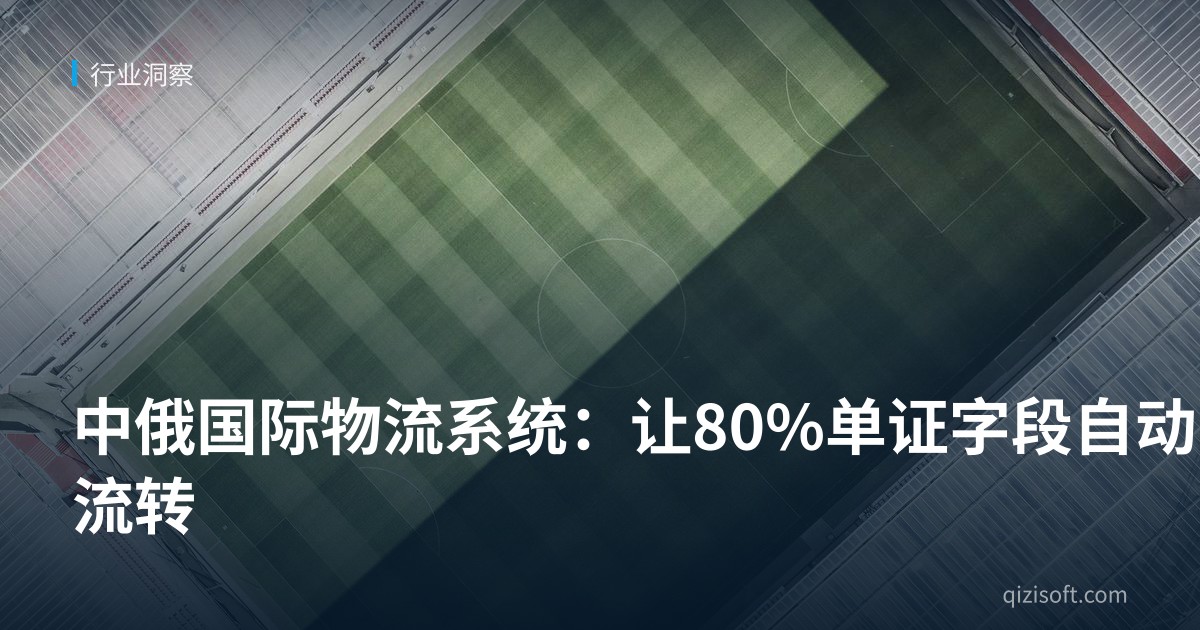 中俄国际物流系统：让80%单证字段自动流转